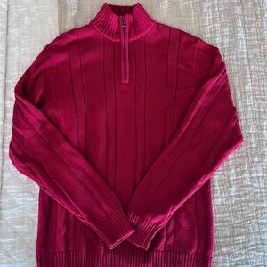 Geoffrey Beene Men's Red Half-Zip Sweater 100% Cotton | Large